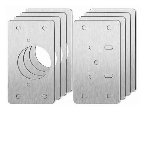 Scharnierreparatur, Scharnier-Reparaturplatte aus Edelstahl for Schrank, Möbel, Schublade, Silber, Packung mit 1/2/4/10 Paaren (Befestigungsplatte)(2 Pair) von WEITINGKKK