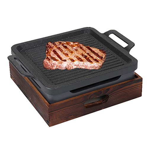 Tragbarer BBQ-Grill, Koreanischer BBQ-Grill, Aluminiumlegierung, mehrere Größen, for den Innen- und Außenbereich, 3er-Pack(22.5cm*22.5cm) von WEITINGKKK