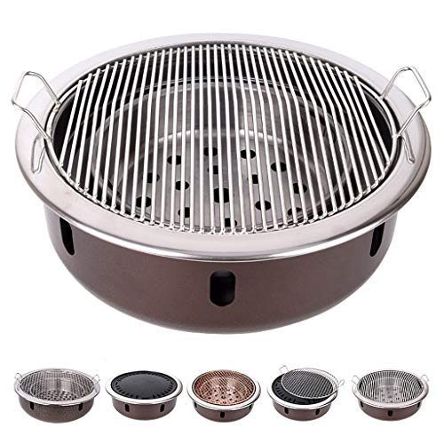 Tragbarer BBQ-Grill, Koreanischer BBQ-Holzkohlegrill, geteilter Typ, 5-in-1, for drinnen und draußen, 4–8 Personen, mehrfarbig(B) von WEITINGKKK
