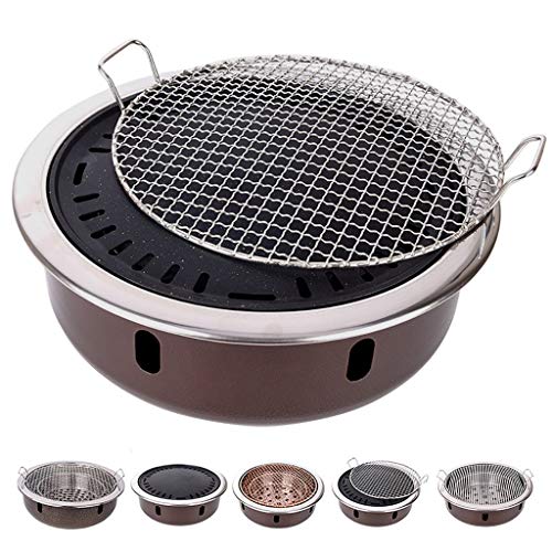 Tragbarer BBQ-Grill, Koreanischer BBQ-Holzkohlegrill, geteilter Typ, 5-in-1, for drinnen und draußen, 4–8 Personen, mehrfarbig(E) von WEITINGKKK