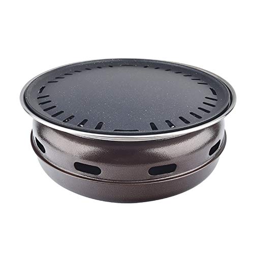 Tragbarer BBQ-Grill, Koreanischer rauchfreier Holzkohlegrill, verzinktes Blech, Maifan-Stein, 34,5 x 13 cm, for 6–8 Personen, mehrfarbig(A) von WEITINGKKK