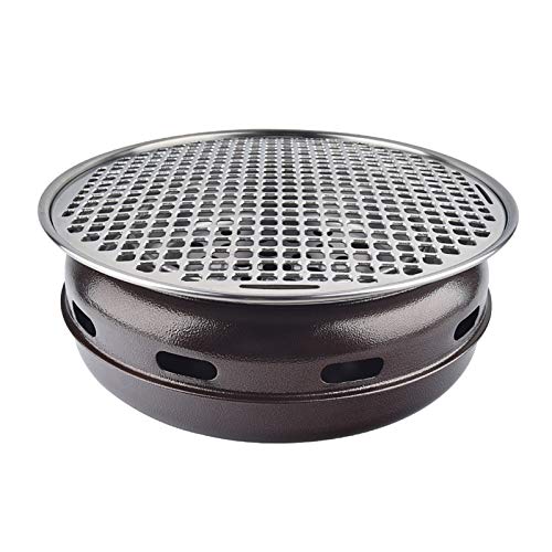 Tragbarer BBQ-Grill, Koreanischer rauchfreier Holzkohlegrill, verzinktes Blech, Maifan-Stein, 34,5 x 13 cm, for 6–8 Personen, mehrfarbig(G) von WEITINGKKK