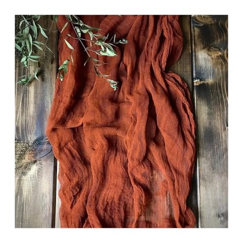 WEITINGKKK Cheesecloth Tischläufer, Gaze-Tischdecke, 4er-Pack, mehrere Größen, Mehrfarbig, Polyester(Brown,90X340cm) von WEITINGKKK