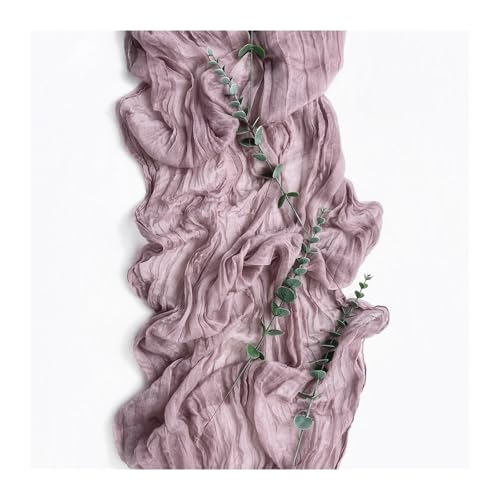 WEITINGKKK Cheesecloth Tischläufer, Gaze-Tischdecke, 4er-Pack, mehrere Größen, Mehrfarbig, Polyester(Purple B,90X340cm) von WEITINGKKK