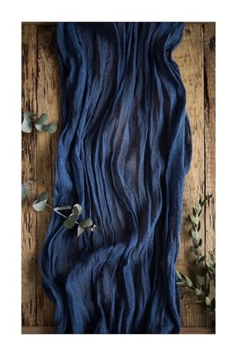 WEITINGKKK Cheesecloth Tischläufer, Gaze-Tischdecke und Tischläufer, 2er-Pack, 178 cm, tiefblau, Baumwolle WEITINGKKK Cheesecloth Tischläufer, Gaze-Tischdecke und Tischläufer, 2er-Pack, 178 cm, tiefblau, Baumwolle von WEITINGKKK