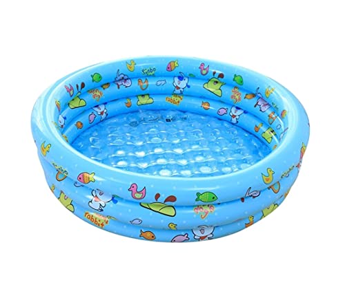 WEITINGKKK Das Wasserbecken, Aufblasbares Schwimm- und Planschbecken 3 Ringe Rund Blau 130x130x35cm von WEITINGKKK