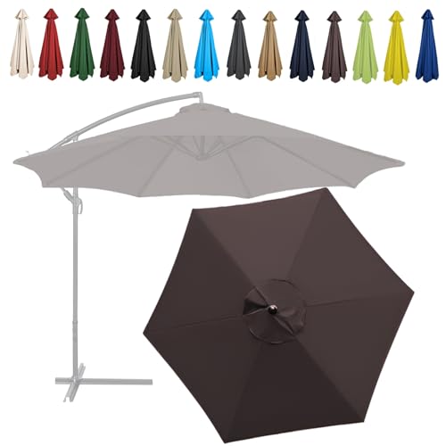 WEITINGKKK Ersetzen Sie den Sonnenschirm, Ersatz-Freiarm-Sonnenschirmdach, Mehrfarbig, 6 oder 8 Rippen, 2 m, 2,7 m, 3 m(Brown,6 ribs-2m(6.5ft)) von WEITINGKKK