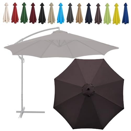 WEITINGKKK Ersetzen Sie den Sonnenschirm, Ersatz-Freiarm-Sonnenschirmdach, Mehrfarbig, 6 oder 8 Rippen, 2 m, 2,7 m, 3 m(Brown,8 ribs-3m(9.8ft)) von WEITINGKKK