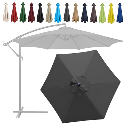 WEITINGKKK Ersetzen Sie den Sonnenschirm, Ersatz-Freiarm-Sonnenschirmdach, Mehrfarbig, 6 oder 8 Rippen, 2 m, 2,7 m, 3 m(Grey,6 Ribs-2.7m(8.8ft)) von WEITINGKKK