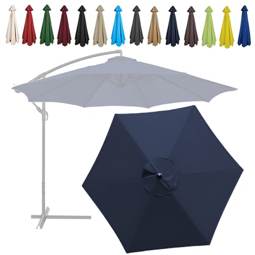 WEITINGKKK Ersetzen Sie den Sonnenschirm, Ersatz-Freiarm-Sonnenschirmdach, Mehrfarbig, 6 oder 8 Rippen, 2 m, 2,7 m, 3 m(Navy Blue,6 Ribs-2.7m(8.8ft)) von WEITINGKKK