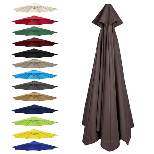 WEITINGKKK Ersetzen Sie den Sonnenschirm, Ersatz-Sonnenschirm-Überdachung, Mehrfarbig, for 6 oder 8 Rippen, mehrere Größen(Brown,8 Ribs: 230CM/7.5FT) von WEITINGKKK