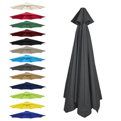 WEITINGKKK Ersetzen Sie den Sonnenschirm, Ersatz-Sonnenschirm-Überdachung, Mehrfarbig, for 6 oder 8 Rippen, mehrere Größen(Grey,6 Ribs: 200CM/6.5FT) von WEITINGKKK