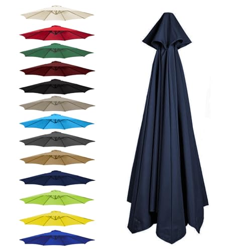 WEITINGKKK Ersetzen Sie den Sonnenschirm, Ersatz-Sonnenschirm-Überdachung, Mehrfarbig, for 6 oder 8 Rippen, mehrere Größen(Navy Blue,6 Ribs: 200CM/6.5FT) von WEITINGKKK