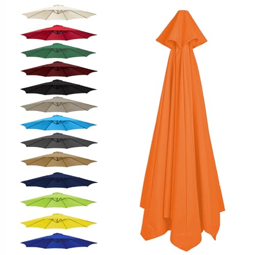 WEITINGKKK Ersetzen Sie den Sonnenschirm, Ersatz-Sonnenschirm-Überdachung, Mehrfarbig, for 6 oder 8 Rippen, mehrere Größen(Orange,8 Ribs: 200CM/6.5FT) von WEITINGKKK