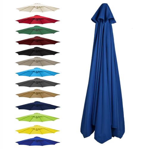 WEITINGKKK Ersetzen Sie den Sonnenschirm, Ersatz-Sonnenschirm-Überdachung, Mehrfarbig, for 6 oder 8 Rippen, mehrere Größen(Sapphire,8 Ribs: 300CM/9.8FT) von WEITINGKKK