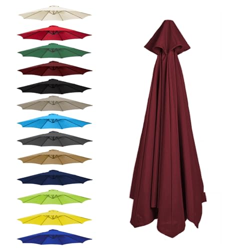 WEITINGKKK Ersetzen Sie den Sonnenschirm, Ersatz-Sonnenschirm-Überdachung, Mehrfarbig, for 6 oder 8 Rippen, mehrere Größen(Wine Red,8 Ribs: 270CM/8.8FT) von WEITINGKKK