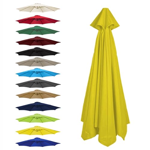 WEITINGKKK Ersetzen Sie den Sonnenschirm, Ersatz-Sonnenschirm-Überdachung, Mehrfarbig, for 6 oder 8 Rippen, mehrere Größen(Yellow,8 Ribs: 350CM/11.5FT) von WEITINGKKK