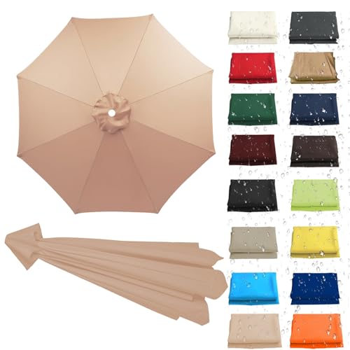 WEITINGKKK Ersetzen Sie den Sonnenschirm, Ersatz-Sonnenschirm-Überdachung, Stoffbezug for 6 oder 8 Rippen, Mehrfarbig, mehrere Größen, wasserdicht(Champagne,8 Ribs: 300CM/9.8FT) von WEITINGKKK