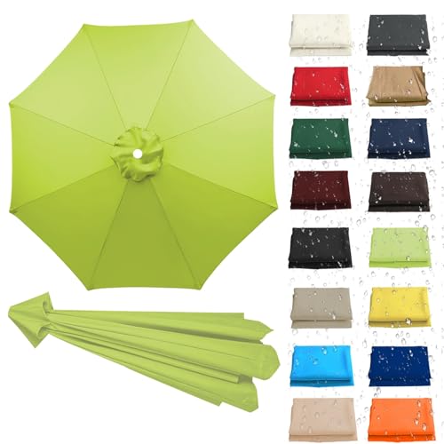 WEITINGKKK Ersetzen Sie den Sonnenschirm, Ersatz-Sonnenschirm-Überdachung, Stoffbezug for 6 oder 8 Rippen, Mehrfarbig, mehrere Größen, wasserdicht(Grass Green,8 Ribs: 250CM/8.2FT) von WEITINGKKK