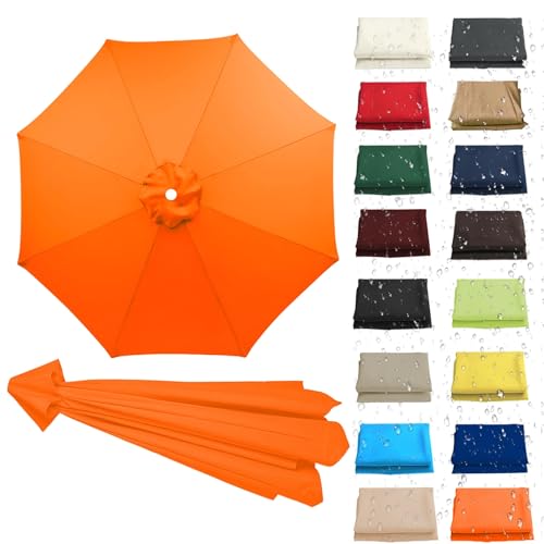 WEITINGKKK Ersetzen Sie den Sonnenschirm, Ersatz-Sonnenschirm-Überdachung, Stoffbezug for 6 oder 8 Rippen, Mehrfarbig, mehrere Größen, wasserdicht(Orange,8 Ribs: 230CM/7.5FT) von WEITINGKKK
