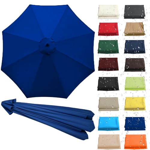 WEITINGKKK Ersetzen Sie den Sonnenschirm, Ersatz-Sonnenschirm-Überdachung, Stoffbezug for 6 oder 8 Rippen, Mehrfarbig, mehrere Größen, wasserdicht(Sapphire,8 Ribs: 270CM/8.8FT) von WEITINGKKK