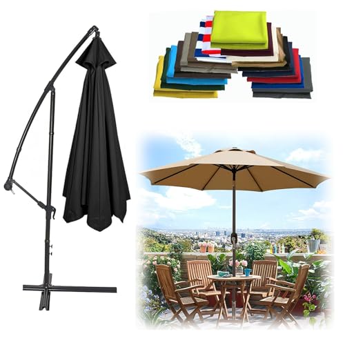 WEITINGKKK Ersetzen Sie den Sonnenschirm, Ersatz-Sonnenschirmdach for 6 oder 8 Arme, Mehrfarbig, mehrere Größen(Black,8 Ribs: 300CM/9.8FT) von WEITINGKKK