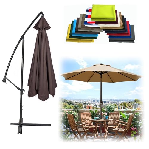 WEITINGKKK Ersetzen Sie den Sonnenschirm, Ersatz-Sonnenschirmdach for 6 oder 8 Arme, Mehrfarbig, mehrere Größen(Brown,8 Ribs: 350CM/11.5FT) von WEITINGKKK