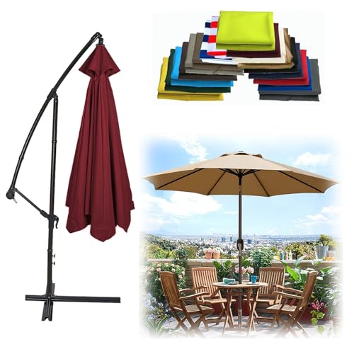 WEITINGKKK Ersetzen Sie den Sonnenschirm, Ersatz-Sonnenschirmdach for 6 oder 8 Arme, Mehrfarbig, mehrere Größen(Burgundy,6 Ribs: 270CM/8.8FT) von WEITINGKKK