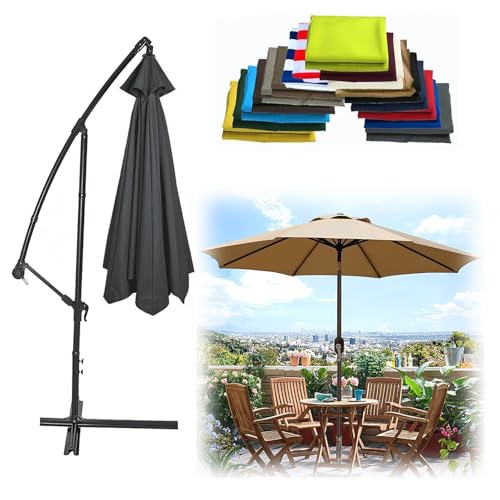 WEITINGKKK Ersetzen Sie den Sonnenschirm, Ersatz-Sonnenschirmdach for 6 oder 8 Arme, Mehrfarbig, mehrere Größen(Grey,6 Ribs: 300CM/9.8FT) von WEITINGKKK