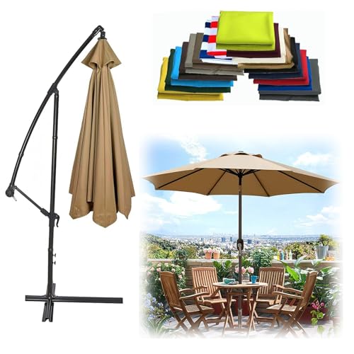 WEITINGKKK Ersetzen Sie den Sonnenschirm, Ersatz-Sonnenschirmdach for 6 oder 8 Arme, Mehrfarbig, mehrere Größen(Khaki,8 Ribs: 200CM/6.5FT) von WEITINGKKK