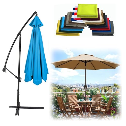 WEITINGKKK Ersetzen Sie den Sonnenschirm, Ersatz-Sonnenschirmdach for 6 oder 8 Arme, Mehrfarbig, mehrere Größen(Lake Blue,6 Ribs: 300CM/9.8FT) von WEITINGKKK