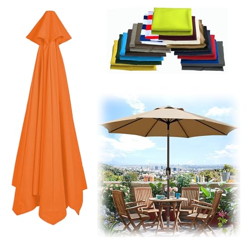 WEITINGKKK Ersetzen Sie den Sonnenschirm, Ersatz-Sonnenschirmdach for 6 oder 8 Arme, Mehrfarbig, mehrere Größen(Orange,8 Ribs: 300CM/9.8FT) von WEITINGKKK