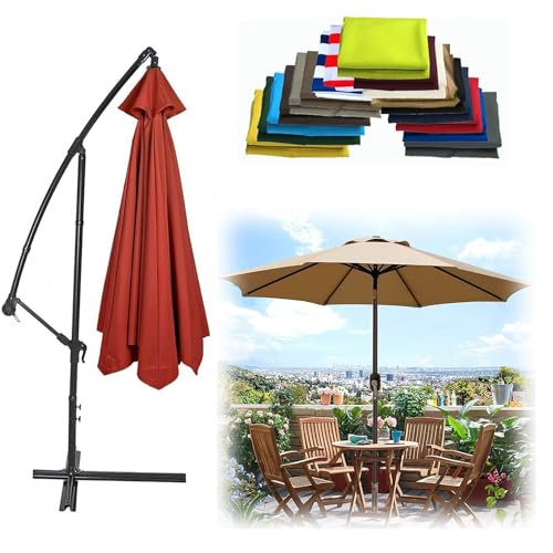 WEITINGKKK Ersetzen Sie den Sonnenschirm, Ersatz-Sonnenschirmdach for 6 oder 8 Arme, Mehrfarbig, mehrere Größen(Red,6 Ribs: 250CM/8.2FT) von WEITINGKKK