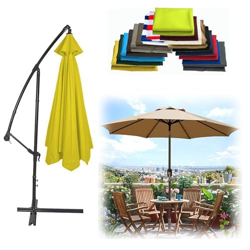 WEITINGKKK Ersetzen Sie den Sonnenschirm, Ersatz-Sonnenschirmdach for 6 oder 8 Arme, Mehrfarbig, mehrere Größen(Yellow,8 Ribs: 230CM/7.5FT) von WEITINGKKK