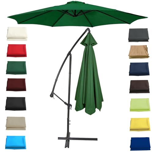 WEITINGKKK Ersetzen Sie den Sonnenschirm, Ersatz-Sonnenschirmdach for 6- und 8-Strang-Schirme, 200–350 cm, Mehrfarbig(Green,6 Ribs: 250CM/8.2FT) von WEITINGKKK