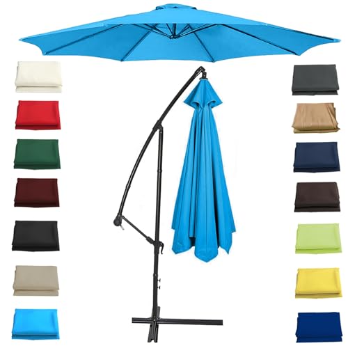WEITINGKKK Ersetzen Sie den Sonnenschirm, Ersatz-Sonnenschirmdach for 6- und 8-Strang-Schirme, 200–350 cm, Mehrfarbig(Lake Blue,6 Ribs: 250CM/8.2FT) von WEITINGKKK