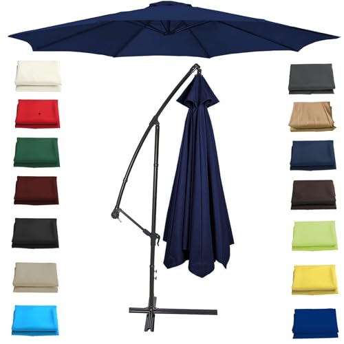 WEITINGKKK Ersetzen Sie den Sonnenschirm, Ersatz-Sonnenschirmdach for 6- und 8-Strang-Schirme, 200–350 cm, Mehrfarbig(Navy Blue,8 Ribs: 230CM/7.5FT) von WEITINGKKK