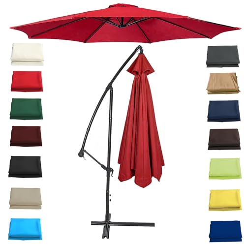 WEITINGKKK Ersetzen Sie den Sonnenschirm, Ersatz-Sonnenschirmdach for 6- und 8-Strang-Schirme, 200–350 cm, Mehrfarbig(Red,8 Ribs: 250CM/8.2FT) von WEITINGKKK