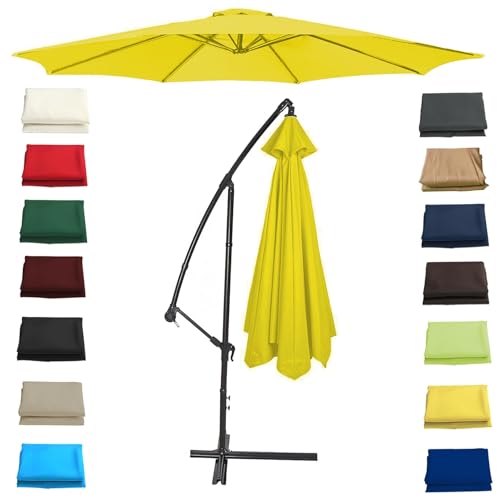 WEITINGKKK Ersetzen Sie den Sonnenschirm, Ersatz-Sonnenschirmdach for 6- und 8-Strang-Schirme, 200–350 cm, Mehrfarbig(Yellow,6 Ribs: 300CM/9.8FT) von WEITINGKKK