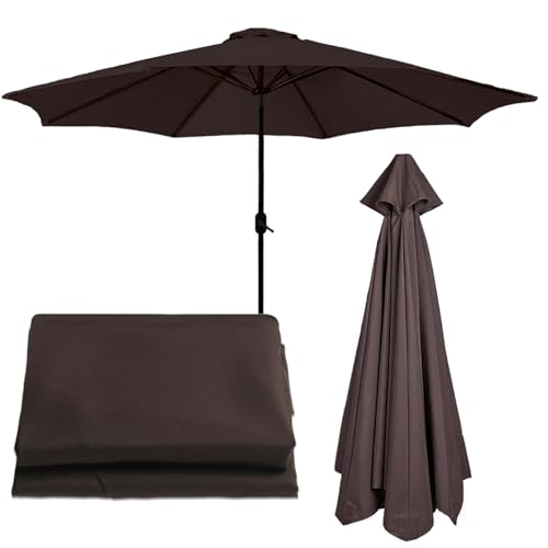 WEITINGKKK Ersetzen Sie den Sonnenschirm, Ersatzschirmdach for Sonnenschirm mit 6 oder 8 Streben, 2–3 m (6,5–9,8 Fuß), Mehrfarbig(Brown,6 ribs-2m(6.5ft)) von WEITINGKKK