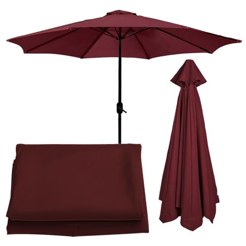 WEITINGKKK Ersetzen Sie den Sonnenschirm, Ersatzschirmdach for Sonnenschirm mit 6 oder 8 Streben, 2–3 m (6,5–9,8 Fuß), Mehrfarbig(Burgundy,6 ribs-2m(6.5ft)) von WEITINGKKK