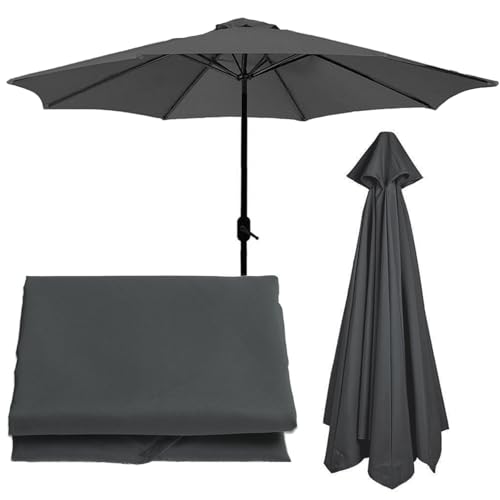 WEITINGKKK Ersetzen Sie den Sonnenschirm, Ersatzschirmdach for Sonnenschirm mit 6 oder 8 Streben, 2–3 m (6,5–9,8 Fuß), Mehrfarbig(Grey,8 ribs-3m(9.8ft)) von WEITINGKKK