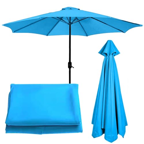 WEITINGKKK Ersetzen Sie den Sonnenschirm, Ersatzschirmdach for Sonnenschirm mit 6 oder 8 Streben, 2–3 m (6,5–9,8 Fuß), Mehrfarbig(Lake Blue,8 Ribs-2.7m(8.8ft)) von WEITINGKKK