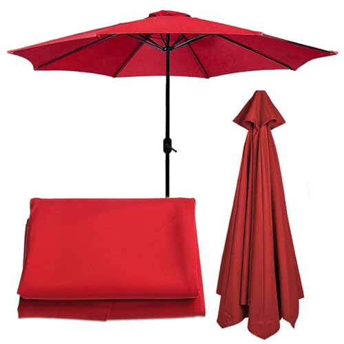 WEITINGKKK Ersetzen Sie den Sonnenschirm, Ersatzschirmdach for Sonnenschirm mit 6 oder 8 Streben, 2–3 m (6,5–9,8 Fuß), Mehrfarbig(Red,6 ribs-2m(6.5ft)) von WEITINGKKK