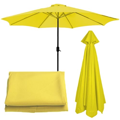 WEITINGKKK Ersetzen Sie den Sonnenschirm, Ersatzschirmdach for Sonnenschirm mit 6 oder 8 Streben, 2–3 m (6,5–9,8 Fuß), Mehrfarbig(Yellow,8 Ribs-2.7m(8.8ft)) von WEITINGKKK