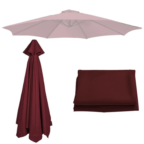 WEITINGKKK Ersetzen Sie den Sonnenschirm, Terrassenschirm, Sonnenschirm, Ersatzdach, Mehrfarbig, 6–8 Rippen, 2–3 m(Burgundy,8 ribs-3m(9.8ft)) von WEITINGKKK