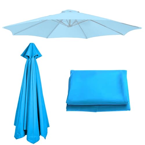 WEITINGKKK Ersetzen Sie den Sonnenschirm, Terrassenschirm, Sonnenschirm, Ersatzdach, Mehrfarbig, 6–8 Rippen, 2–3 m(Lake Blue,6 Ribs-2.7m(8.8ft)) von WEITINGKKK