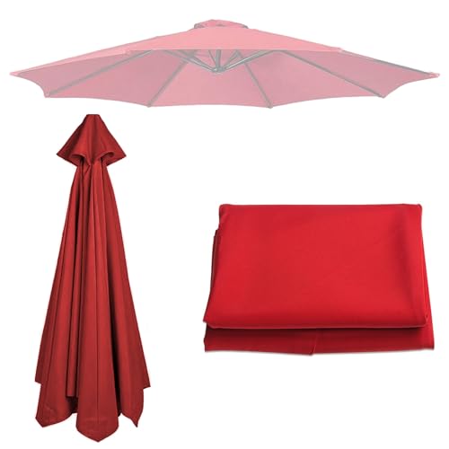 WEITINGKKK Ersetzen Sie den Sonnenschirm, Terrassenschirm, Sonnenschirm, Ersatzdach, Mehrfarbig, 6–8 Rippen, 2–3 m(Red,6 ribs-3m(9.8ft)) von WEITINGKKK