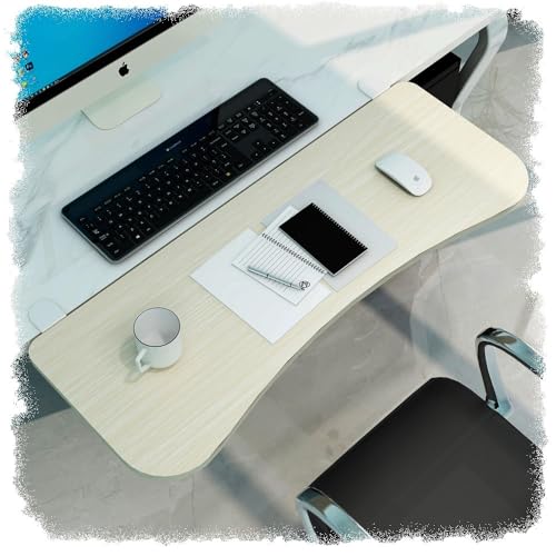 Erweiterungsfach für den Tisch, Anklemmbare Schreibtischverlängerung, Armlehne for Computertastatur zur Tischmontage, um 90° klappbare Verlängerungsablage(Maple,22"(55cm)) von WEITINGKKK