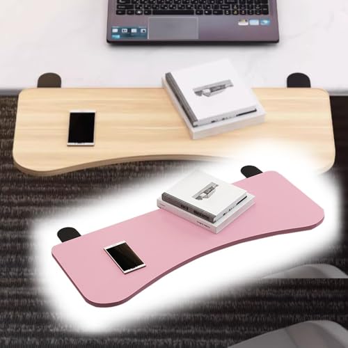 WEITINGKKK Erweiterungsfach für den Tisch, Faltbare Schreibtisch-Erweiterungsablage, Computer-Armlehnenablage, Gebogene Tastaturablage-Erweiterungsplattform(Pink,25x10in(65x25cm)) von WEITINGKKK